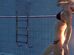 美女, 美人, ブロンド, 公共, ロシア人, 一人, ティーン, 水中