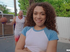 デカ尻, デカチン, フェラチオ, 茶髪の, バック, 黒人, 自然山雀, ティーン