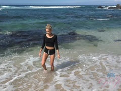 お尻, 浴室, ビーチ, ビキニ, ブロンド, ふっくら乳首, オマンコ, 剃毛