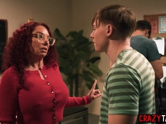 Grosser schwanz, Grosse titten, Hundestellung, Doppelpenetration, Hardcore, Rau, Student, Lehrer