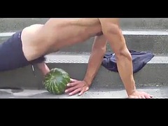 Aziatisch, Grote lul, Homo, Handbeurt, Gigantische lul, Masturbatie, Spier, Buiten