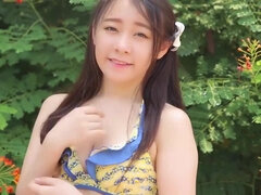 extra petite 18yo petite babe twitter teens - japanese outdoors on the beach in skimpy bikini