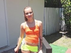 Latin blonde with braces got banged