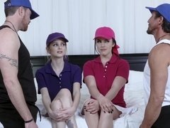 Nadya Nabakova and Raven Reign getting their teen pussies plowed