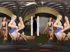 Jasmine Wilde, April Olsen & Jazlyn Ray get pumped hard by your big dick in gym workout
