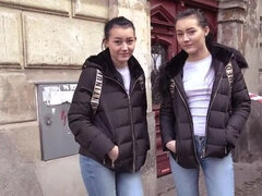 お尻, デカチン, ヨーロピアン, 小柄, 磨き, オマンコ, ティーン, 双子