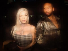 Tattooed blonde Chantal Danielle likes jumping on a hard wiener
