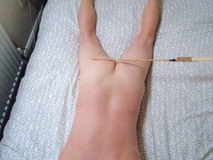 Ass spanked with a crop for cumming while edging yesterday