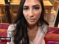 I did a little bet with my stepsister and she fucking lost! Yeah! Im gonna get my dick sucked and there is no escaping! Watch how I filmed her hesitat