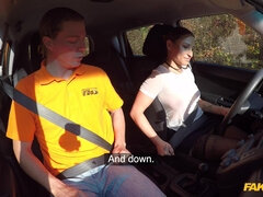 Fake Driving School - Tattooed Darkhaired Babe Fucks For Licence 1 - Ricky Rascal