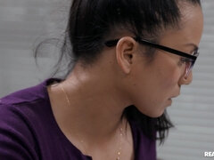 Inked librarian Christina Savoy gets eaten out before fucking