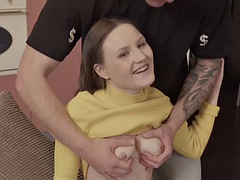 Grosser schwanz, Blasen, Fingern, Hardcore, Küssen, Rotschopf, Rasiert, Dürr