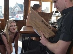 デカ尻, デカパイ, ブロンド, フェラチオ, 巨乳な, チン, 淫乱熟女, オッパイの
