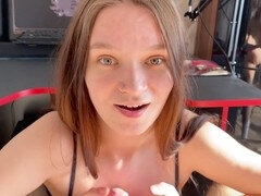18, 素人, デカチン, フェラチオ, カップル, 手コキする, オナニー, 自然山雀