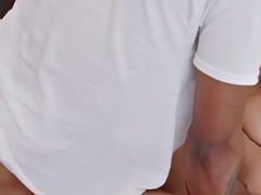 Curvy black stepmom humped by short guy after face sitting