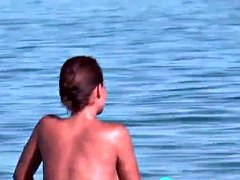 Amateur, Playa, Desnudo, Al aire libre, Público, Tetas, Voyeur