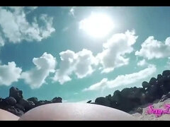 Sexydea's Beach Doggystyle POV: Hot BBW Fucking in Public with Big Booty