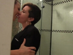 Hot brunette gets a vibrator action