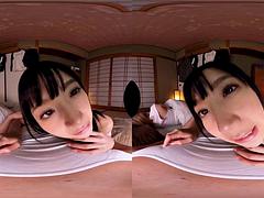 3d, アジア人, フェラチオ, 茶髪の, 日本人, 現実, 三人, オッパイの