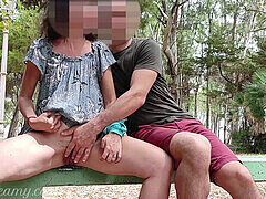 素人, 着衣女と全裸男, 露出狂, アウトドア, 公共