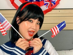 Asiatisch, Grosser schwanz, Blasen, Braunhaarige, Handjob, Interrassisch, Lecken, Kurzes haar