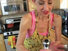 叔母, キッチン, 淫乱熟女