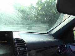 Playa, Rubia, Mamada, Coche, Despelote, Flexible, Al aire libre, Público