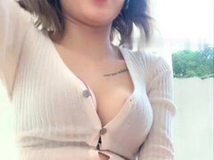 Amateur, Asiatique, Chinoise, Gode, Masturbation, De plein air, Public, Solo