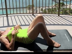 Amateur Couple Does Yoga on Hotel Balcony and Gets Naughty