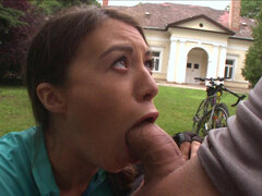 Anaal, Pijpbeurt, Bruinharig, Sperma in gezicht, Masturbatie, Natuurlijke tieten, Klein, Tieten likken