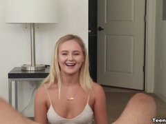 Blondine, Spermaladung, Süss, Schwanz, Handjob, Natürlichen titten, Pov, Jungendliche (18+)