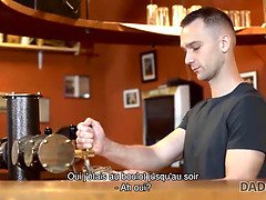 彼氏, 茶髪の, 爸, 手コキする, なめる, オマンコ, ティーン, オッパイの