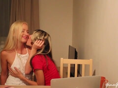 Blonde, Homemade, Kissing, Kitchen, Lesbian, Milf, Teen, Tits