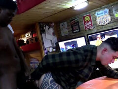 Dominant black man is going hard on a hot pale fellow