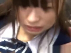 Aziatisch, Kont, Vingeren, Handbeurt, Japaans, Schoolmeisje, Rok, Zuigen