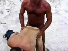Leie, Strand, Blasen, Papi, Schwul, Handjob