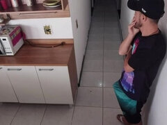 素人, お尻, デカチン, 茶髪の, 自家製, キッチン, ラフ, 妻