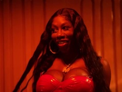 Ebony Mystique Receives a Shocking Valentine's Treat with a Huge Cock