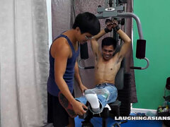 Ricky Tickles Feet On The Gym