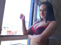 Braunhaarige, Fingern, Klaffend, Handjob, Hausfrau, Lingerie, Milf, Solo