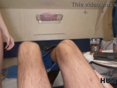 Hunt4k. rapid and aggressive screw with a redhead in a train while her bf is not around