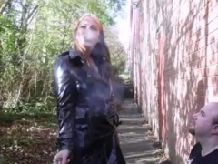 Brunette brune, Femme dominatrice, Fétiche, Latex, De plein air