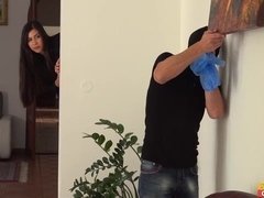 Anal, Asian, Brunette, Doggystyle, Mmf, Skirt, Stockings