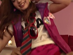 デカパイ, フェラチオ, 日本人, ティーン, オッパイの