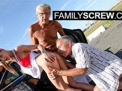 Schmutzig, Gruppe, Handjob, Hd, Reif, Zierlich, Öffentlich, Titten