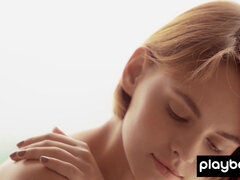 Petite intellectual type muse posed nude