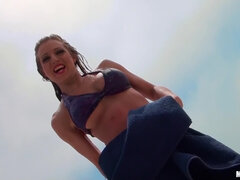 Athena's Blonde Milf Lust in a Wet Outdoor Beach Romp