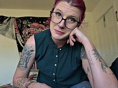 Leie, Spassig, Brille, Hd, Erniedrigung, Solo, Tätowierung