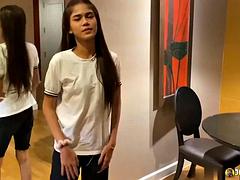JohnTronX - Slim tattooed Asian amateur gets pounded and creampied hard: Porn