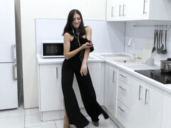 茶髪の, ヒール, キッチン, オナニー, 自然山雀, ヌード, オマンコ, 一人